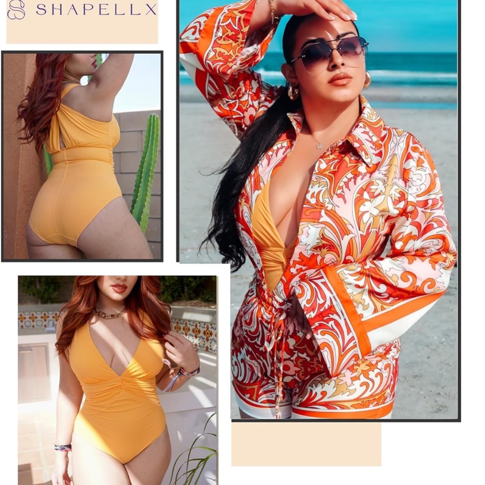 Ruched Full Coverage Bathing Suit V Neck Slimming Swimwear 3 way neckline